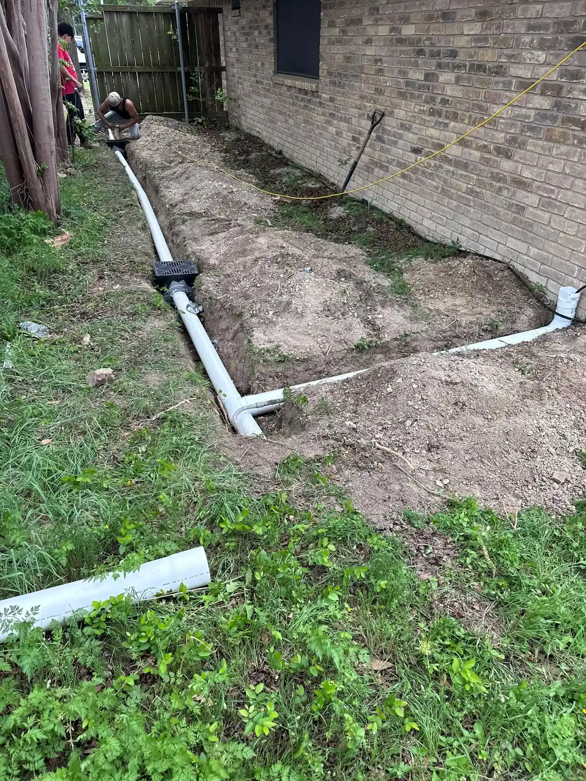 Area drain installation at a residential property