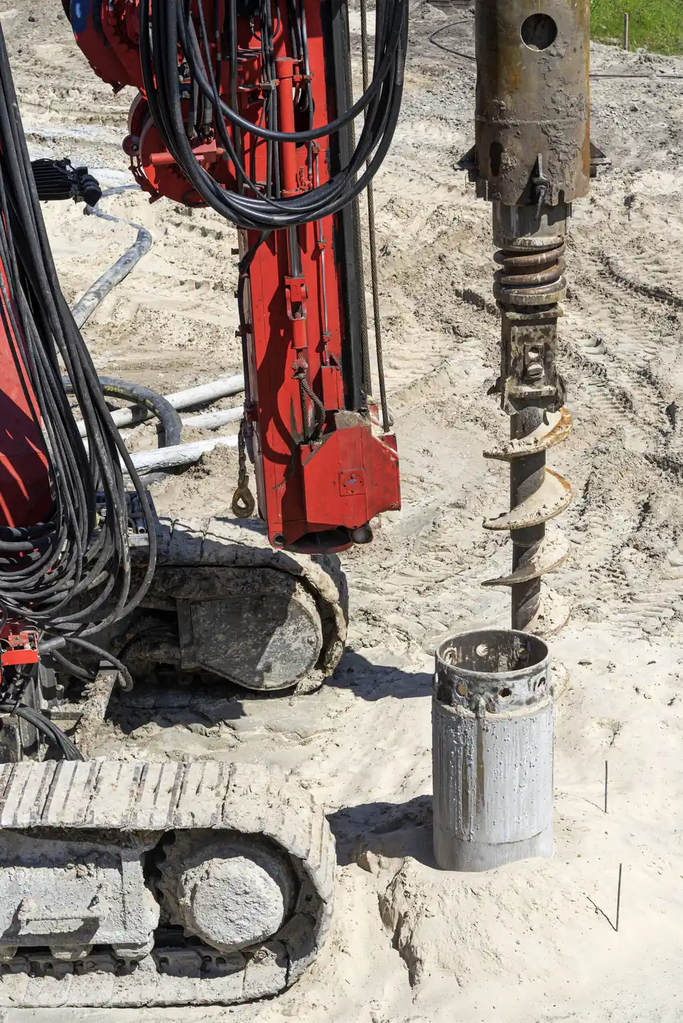 Commercial drilled pier installation