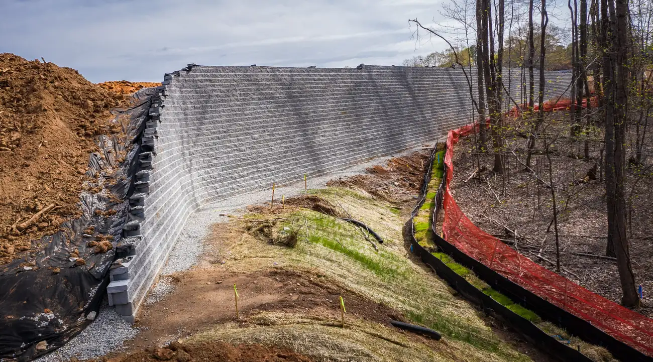 Commercial structural retaining wall repair