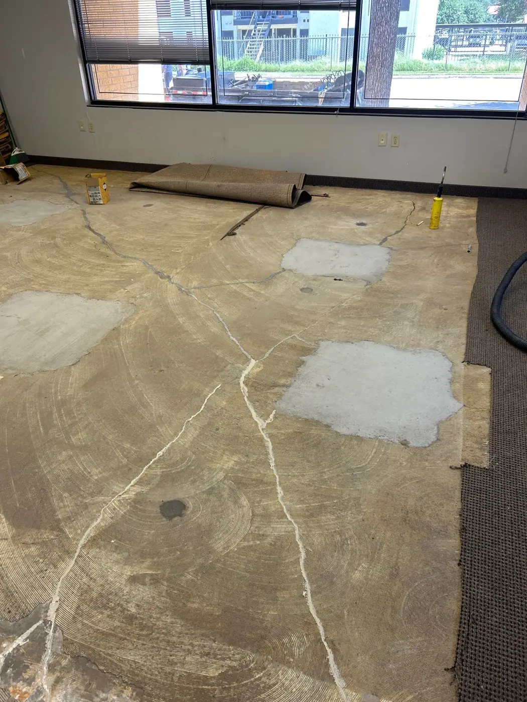 Commercial interior slab after repair