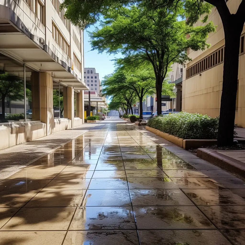Leveled municipal concrete after lifting