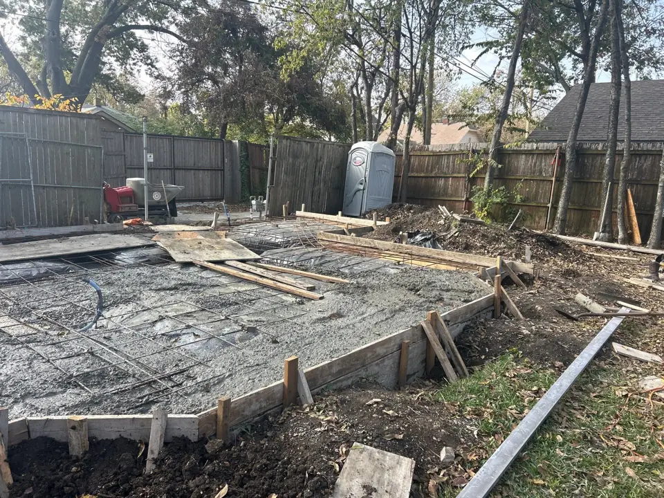 Formed slab and flatwork prepared for concrete
