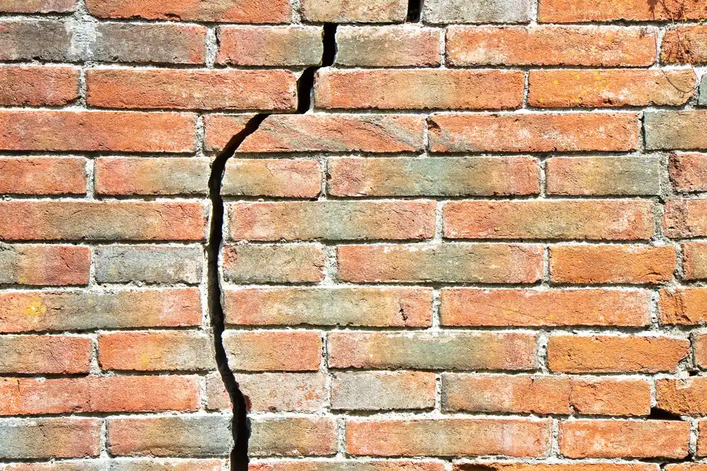 Structural crack in a masonry wall