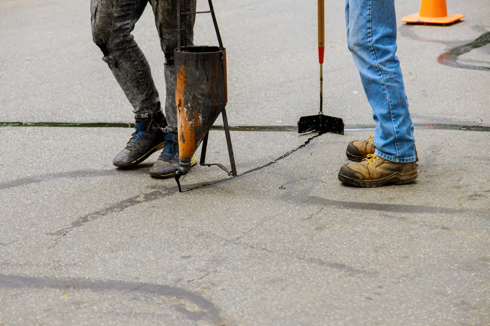 Expansion joint prepared for mastic repair at a commercial property