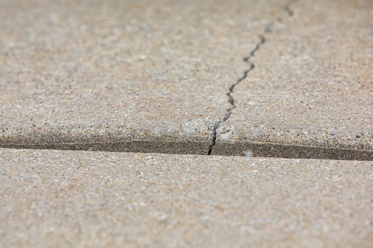 Concrete sidewalk joint deterioration