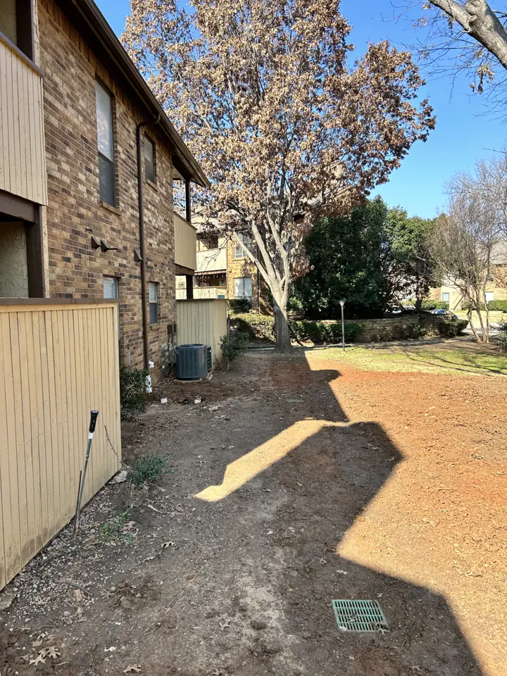French drain trench during installation
