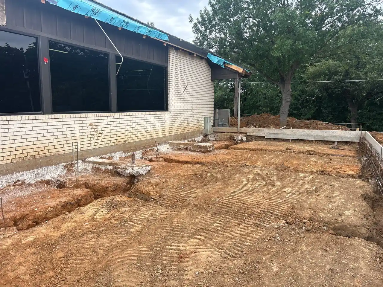 Formed grade beams ready for a new foundation pour