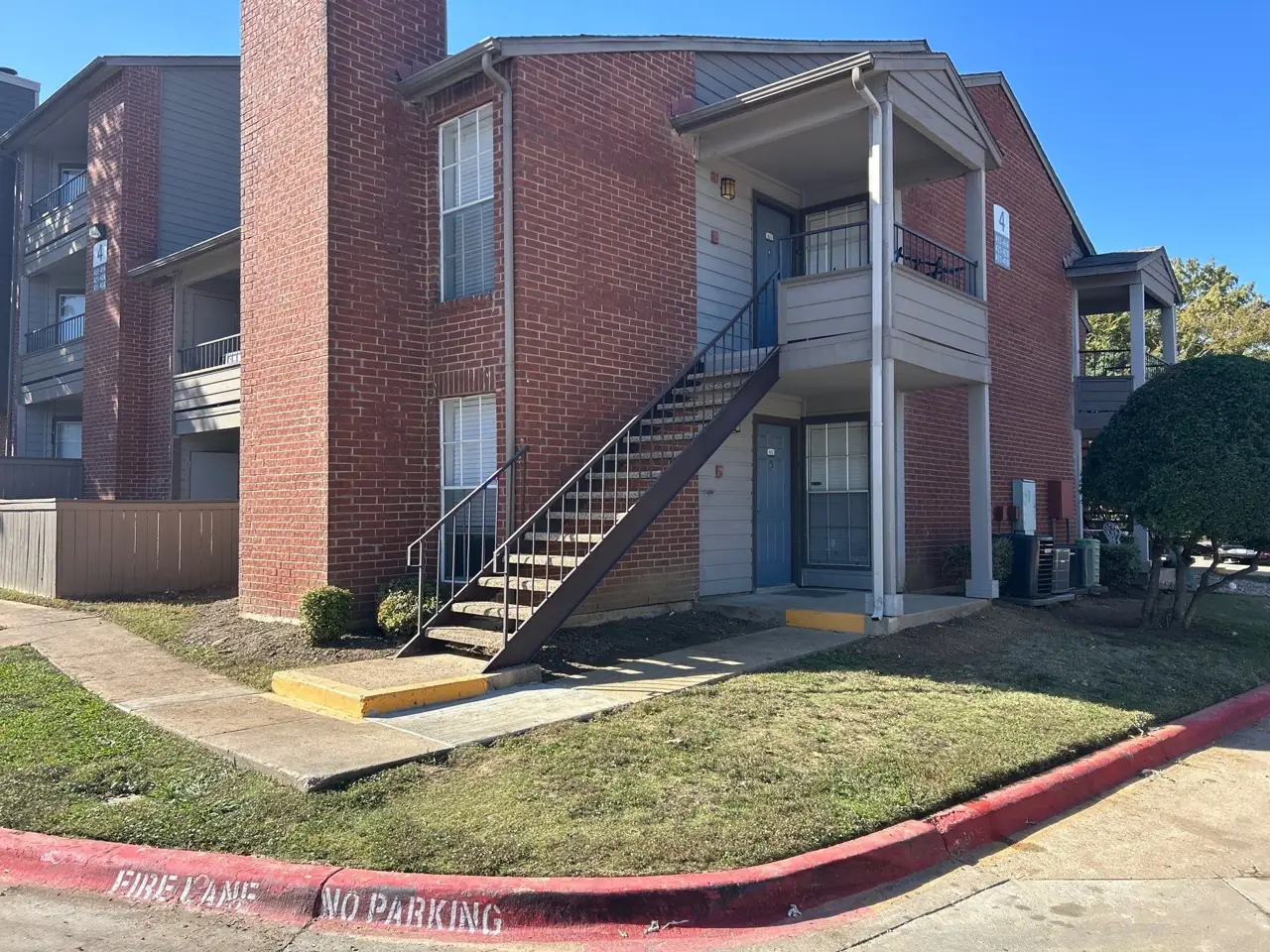 Multifamily building during exterior foundation repair