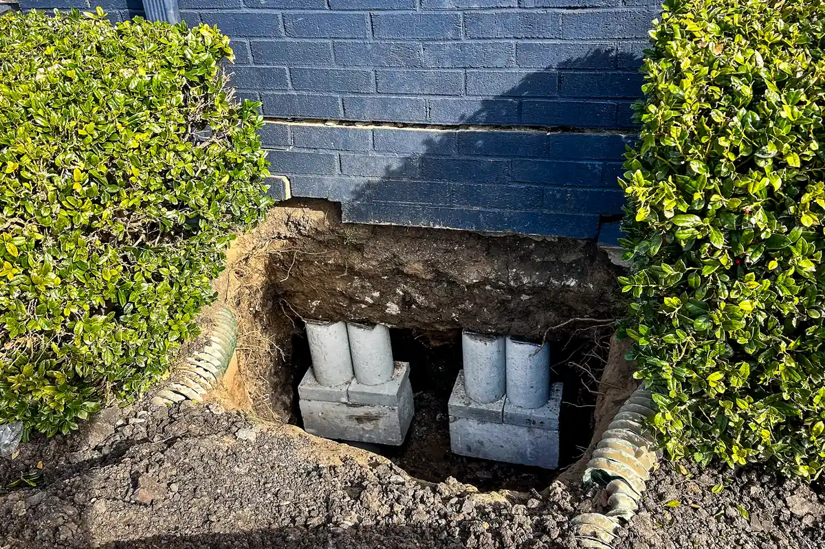 Foundation repair project at Possum Kingdom Lake