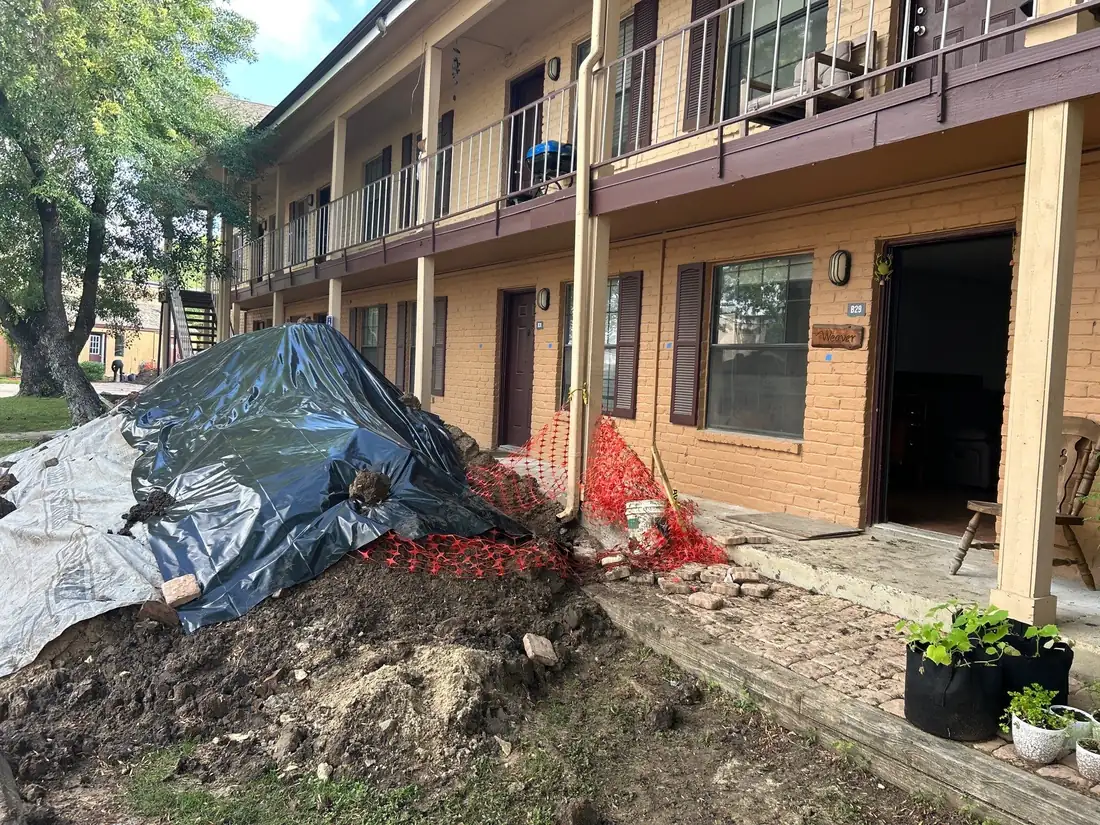 Concrete pier installation at the Baytown multifamily property (photo 2)