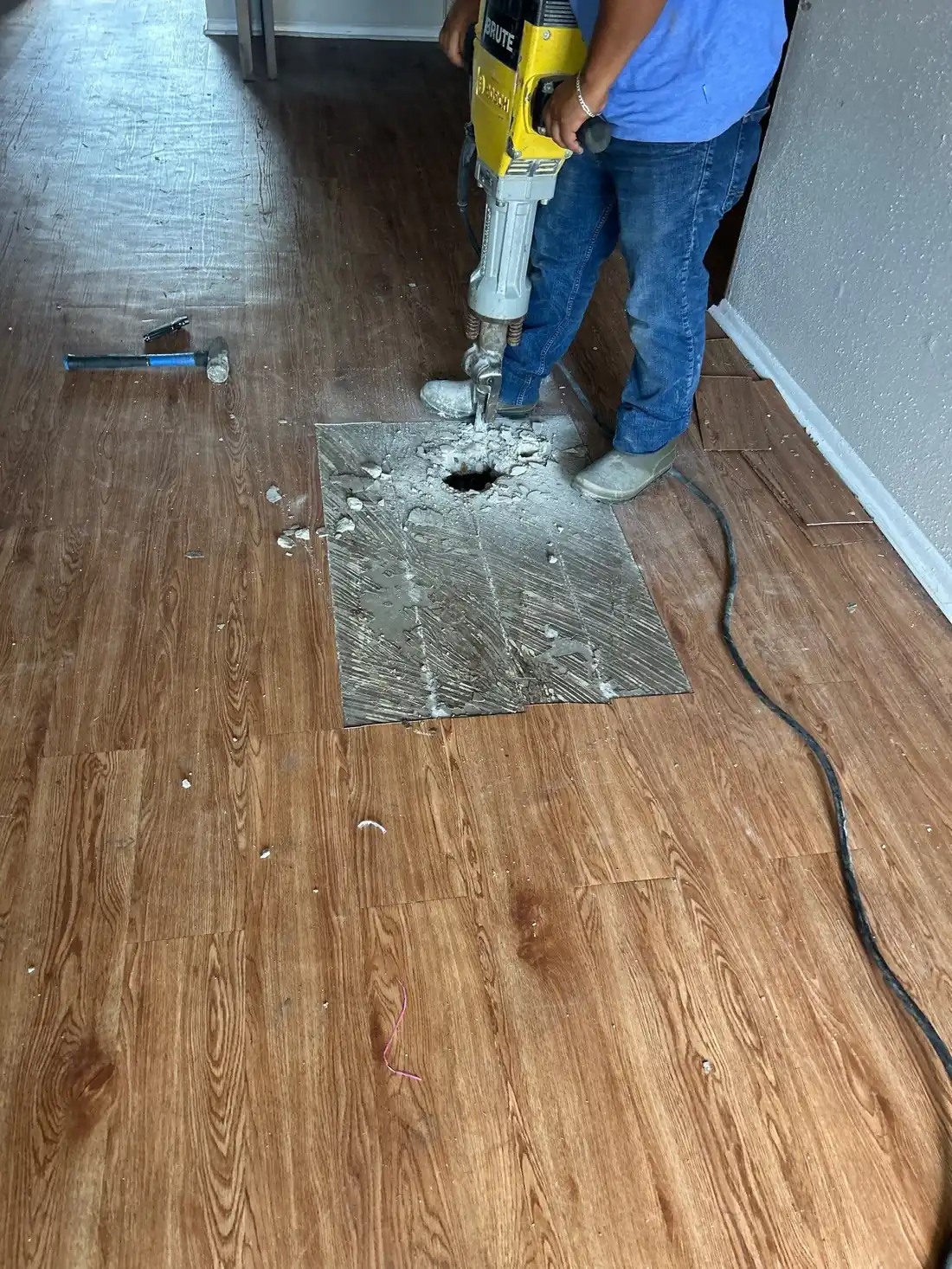 Concrete pier installation at the Baytown multifamily property (photo 3)