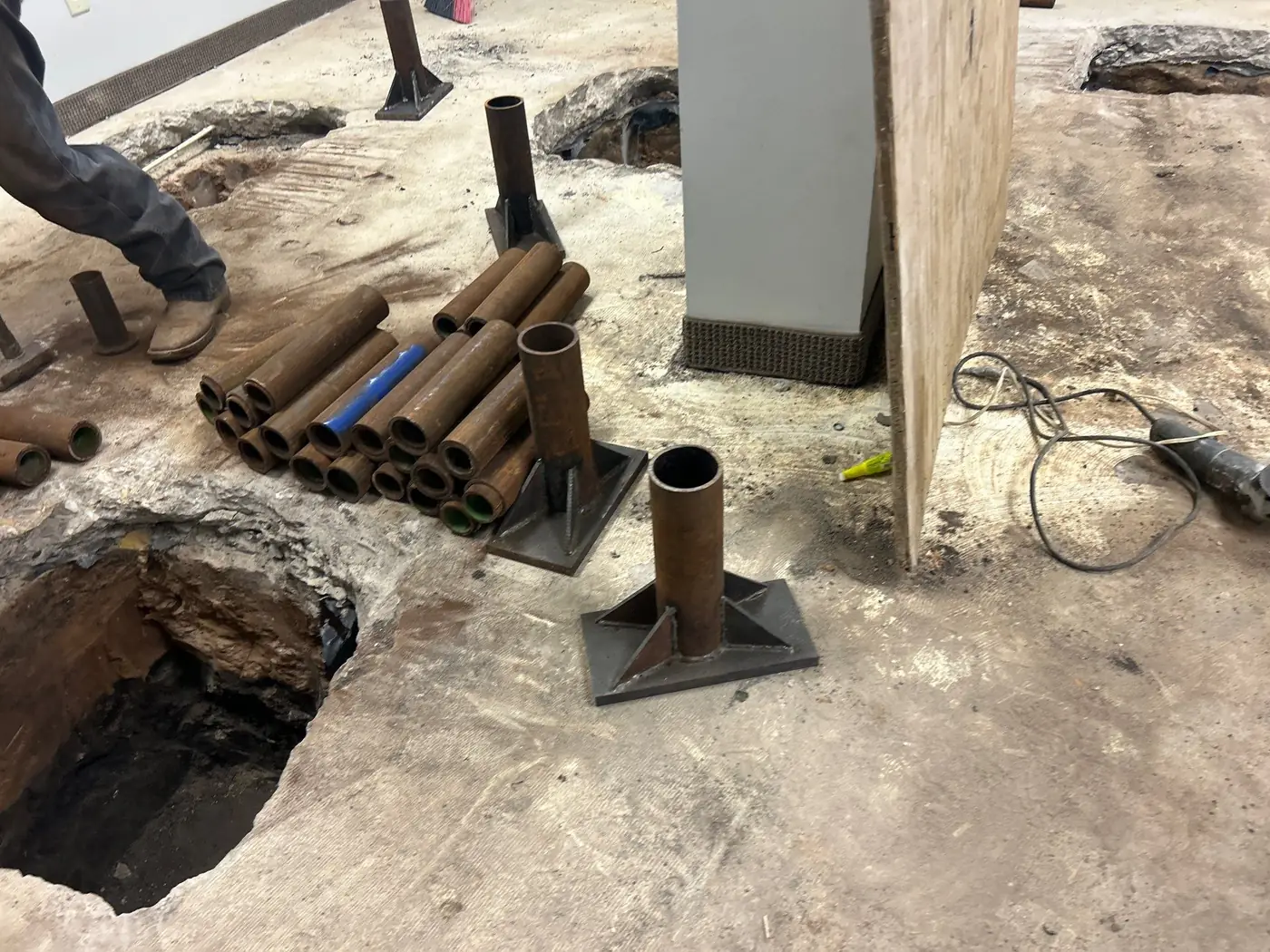 Foundation stabilization and erosion repair at the Creekside commercial property (photo 2)