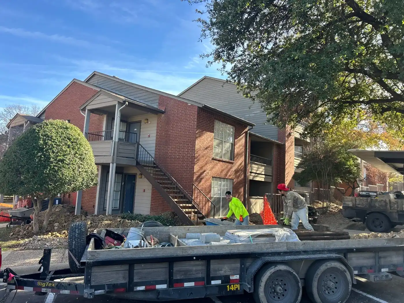 Lewisville Multifamily: 850+ Steel Piers. Jobsite photo from this project