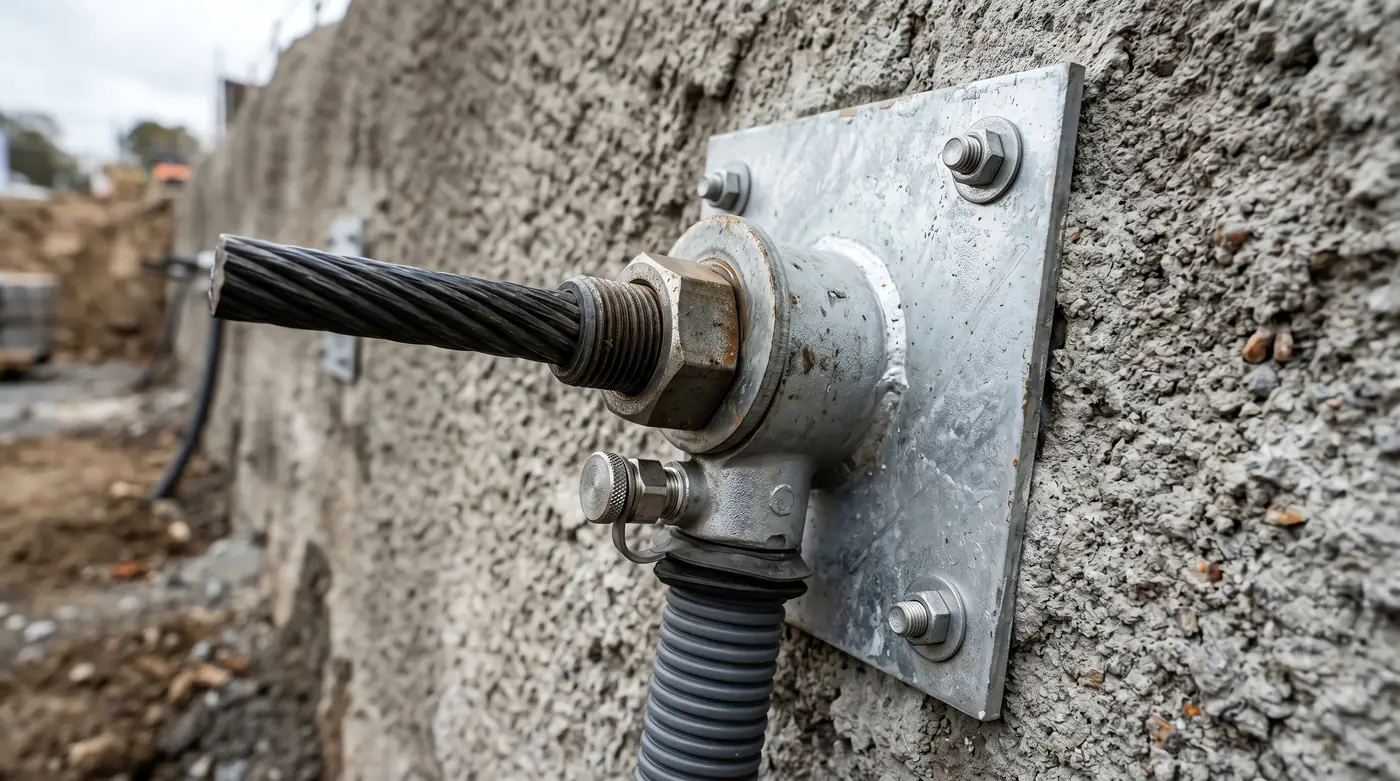 Retaining wall tieback anchor hardware