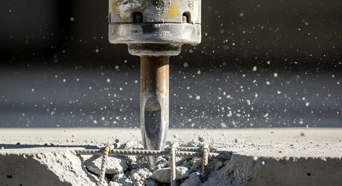 Commercial slab repair in progress